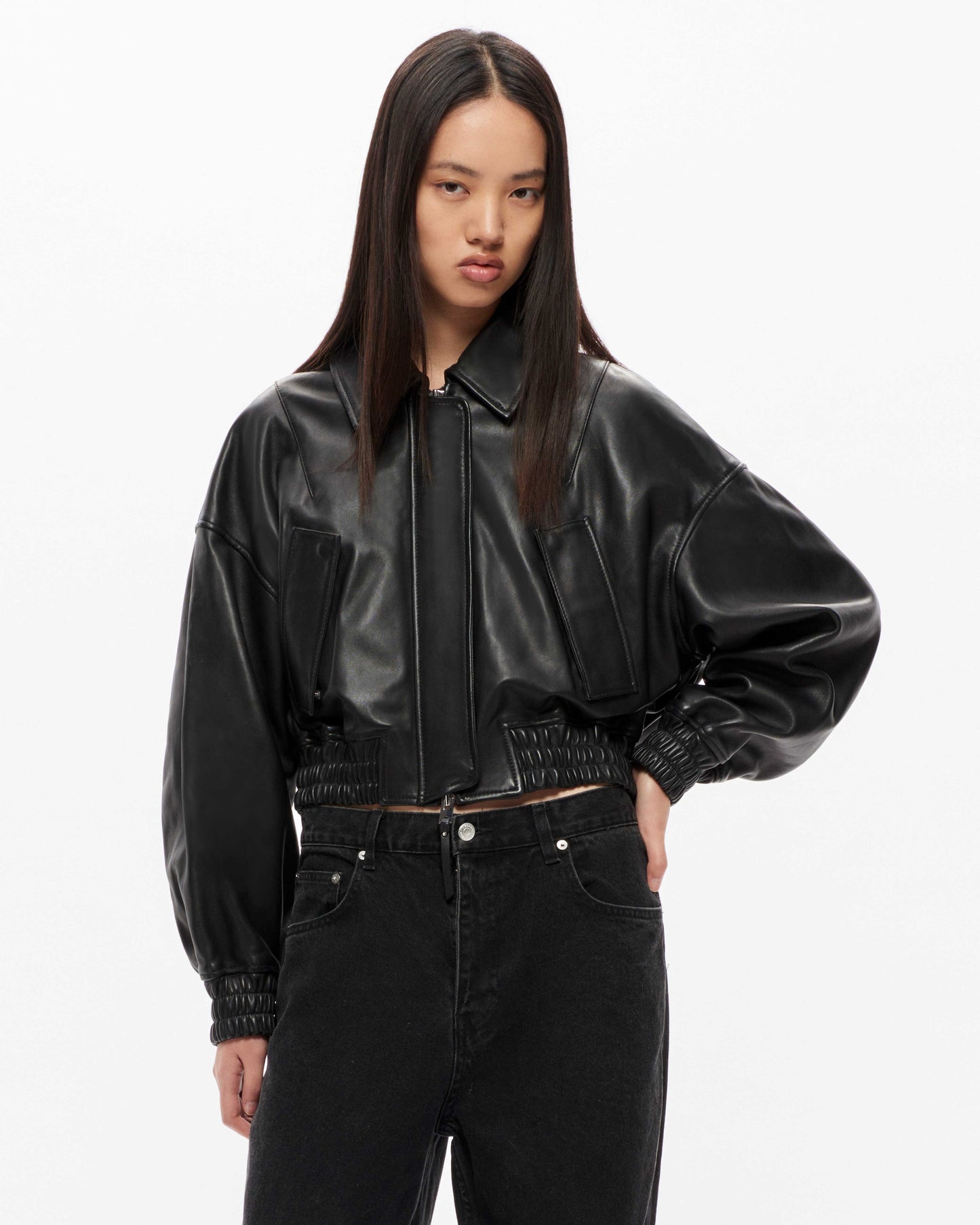 Elle Leather Bomber