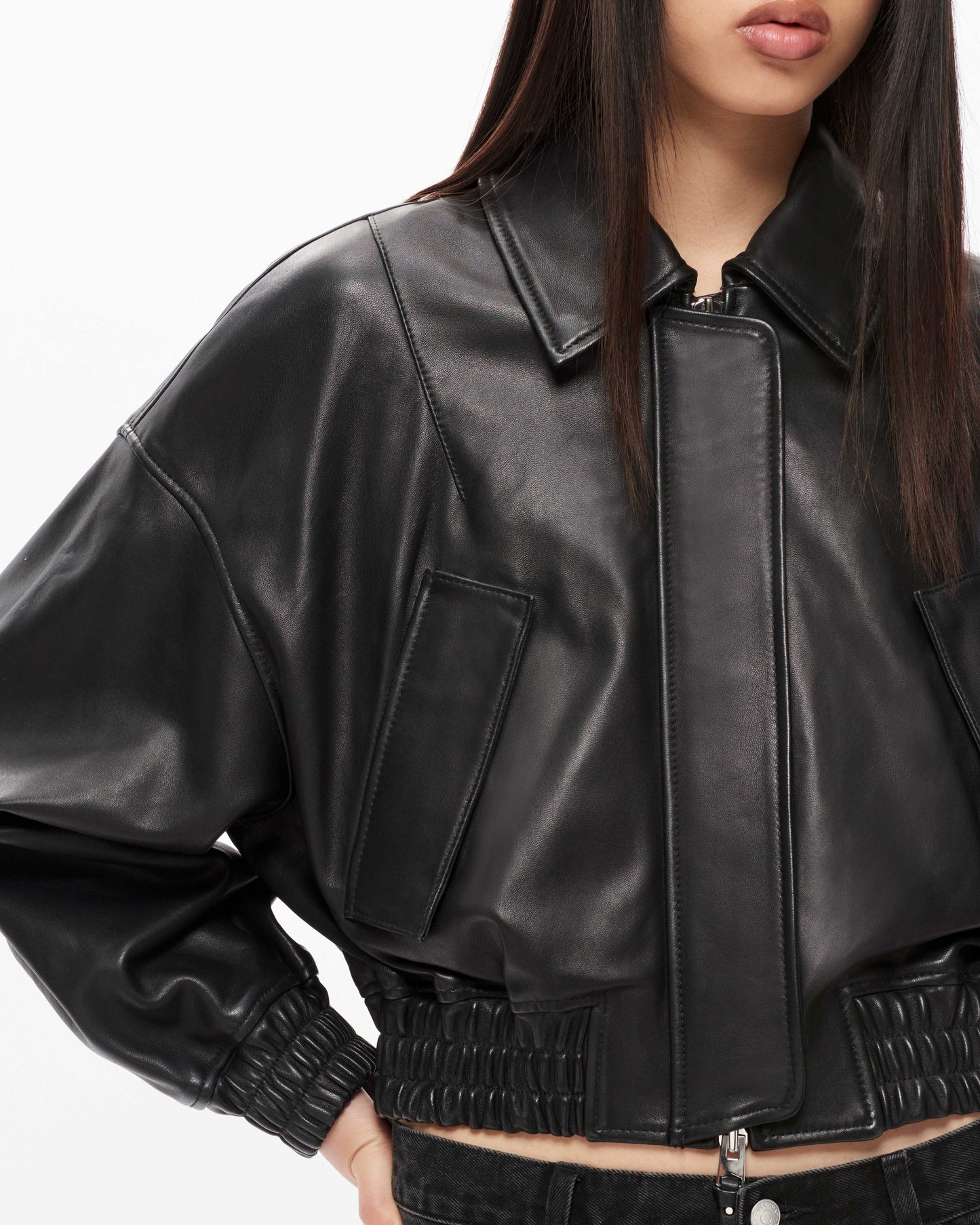 Elle Leather Bomber
