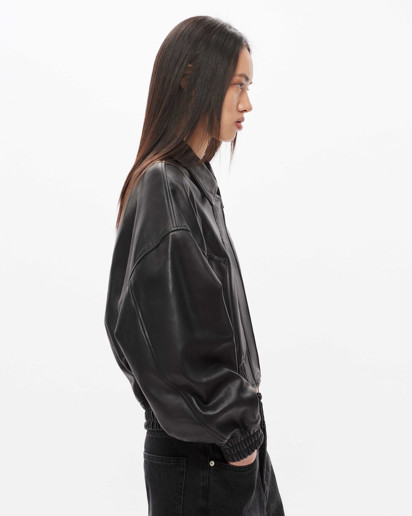 Elle Leather Bomber