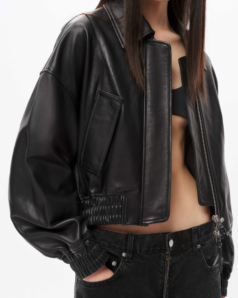 Elle Leather Bomber
