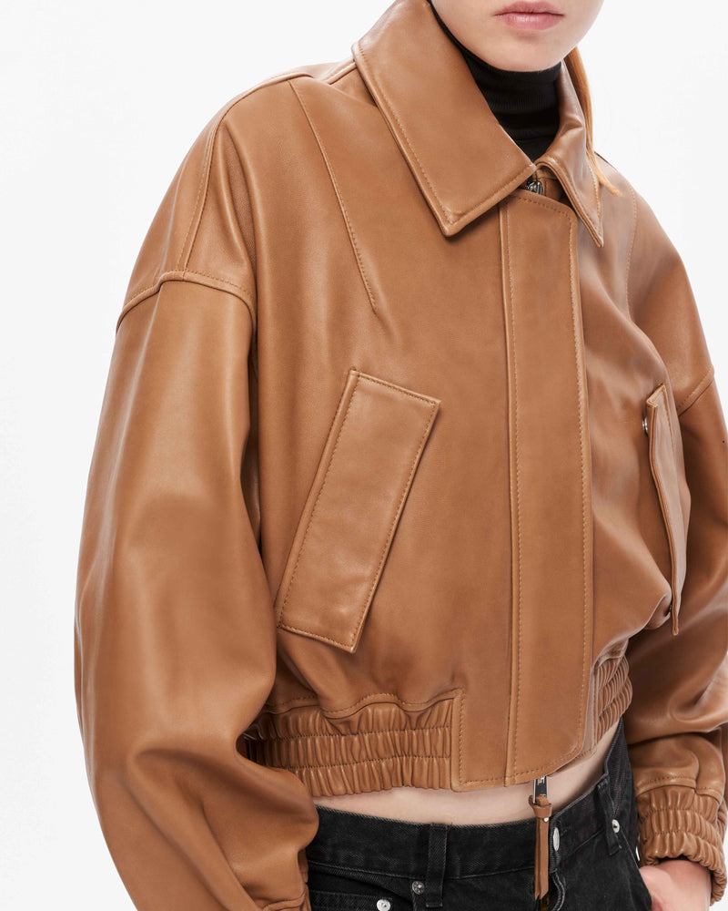 Elle Leather Bomber