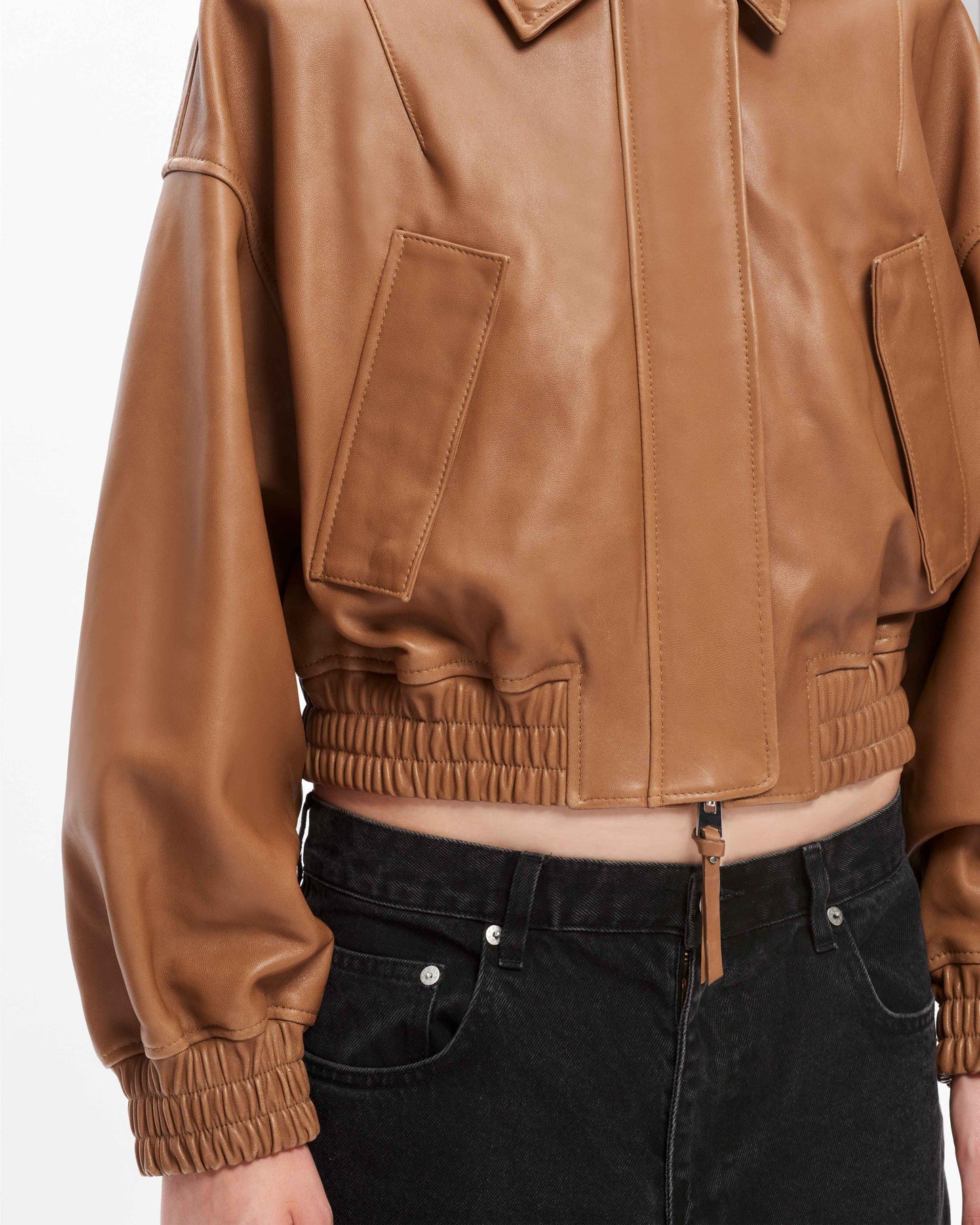 Elle Leather Bomber