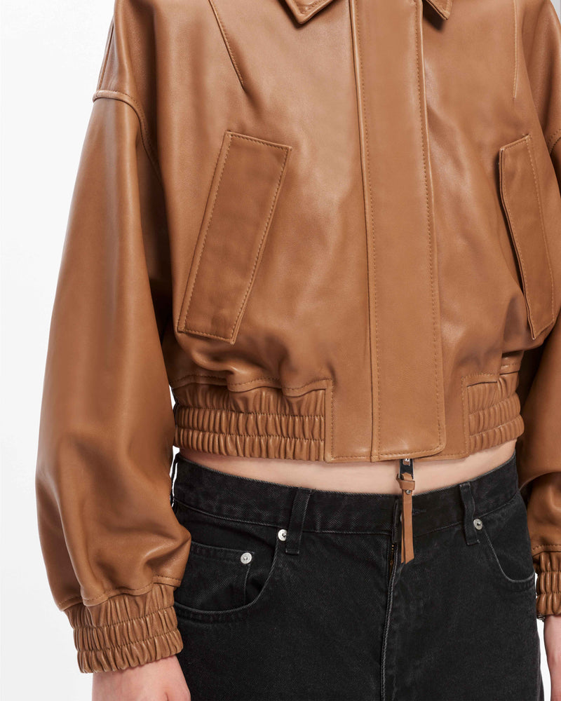 Elle Leather Bomber