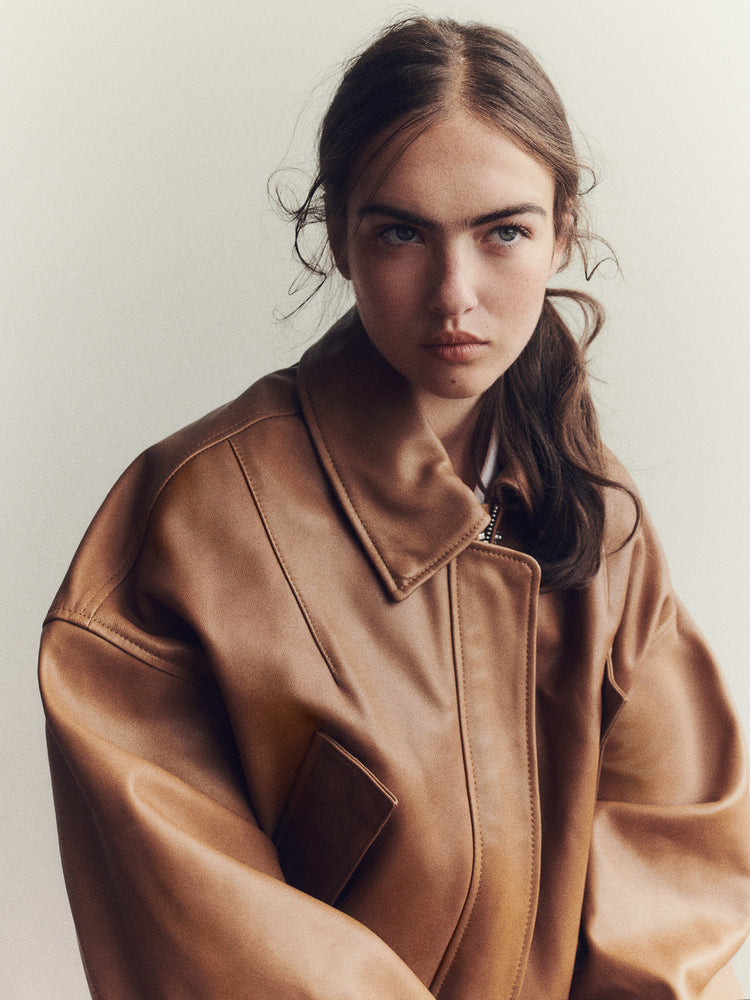 Elle Leather Bomber