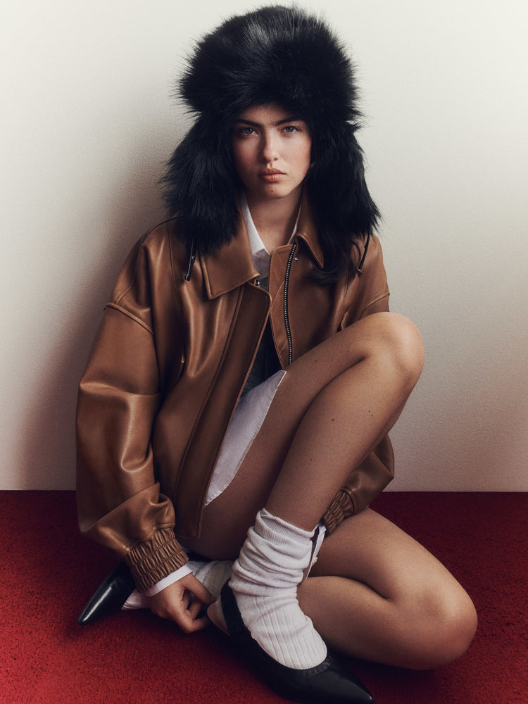 Elle Leather Bomber