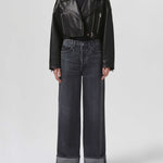 Remi Cropped Leather Biker