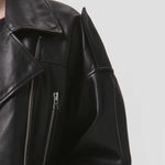 Remi Cropped Leather Biker