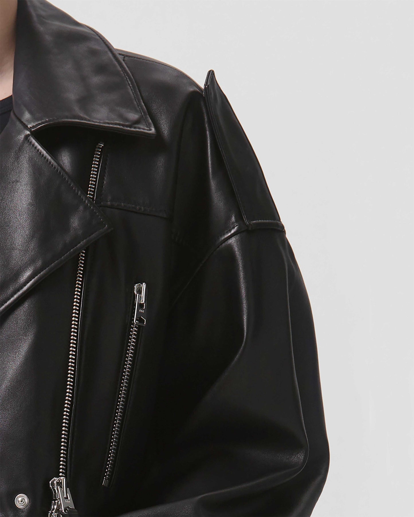 Remi Cropped Leather Biker