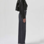 Remi Cropped Leather Biker