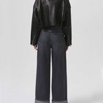 Remi Cropped Leather Biker