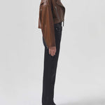 Remi Cropped Leather Biker