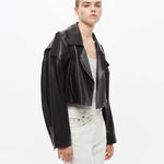 Remi Cropped Leather Biker