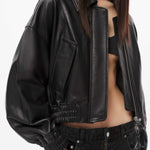 Elle Leather Bomber