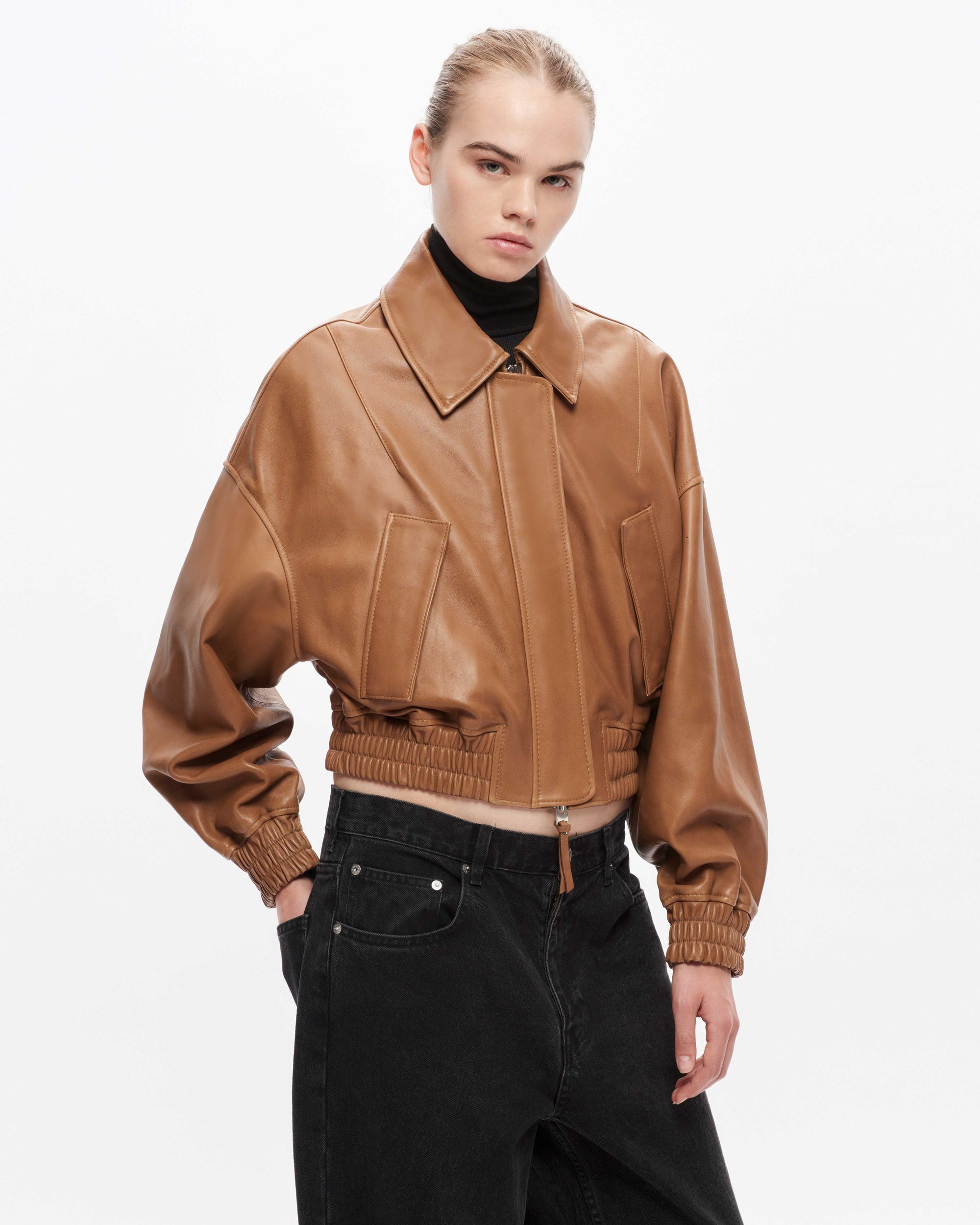 Elle Leather Bomber